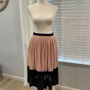 Zara Pink and Black A-Line Skirt